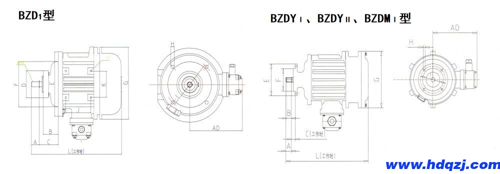 BZDⅠ、BZDYⅠ、BZDYⅡ、BZDMⅠ隔爆型錐形轉(zhuǎn)子三相異步電動(dòng)機(jī)外形尺寸圖.jpg