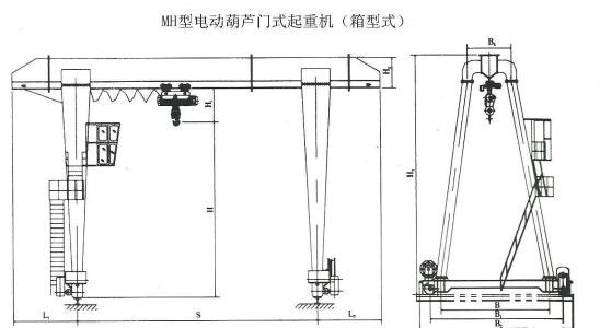 廂型單梁龍門吊結構圖