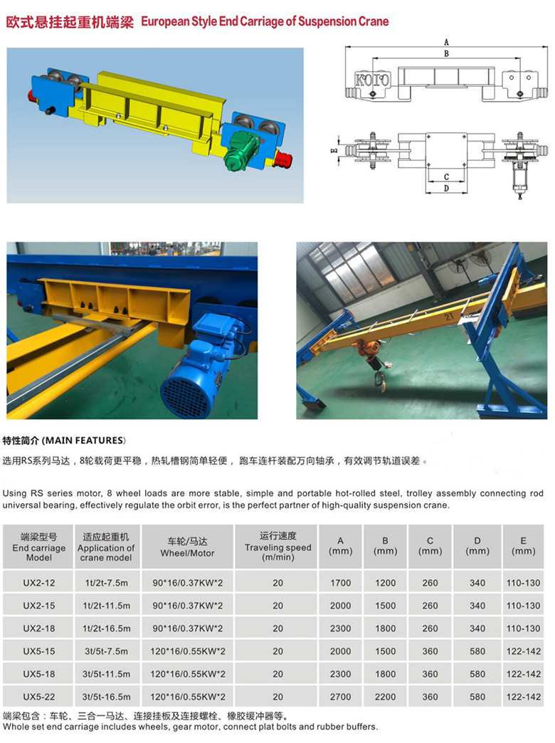 LH型歐式電動葫蘆橋式起重機