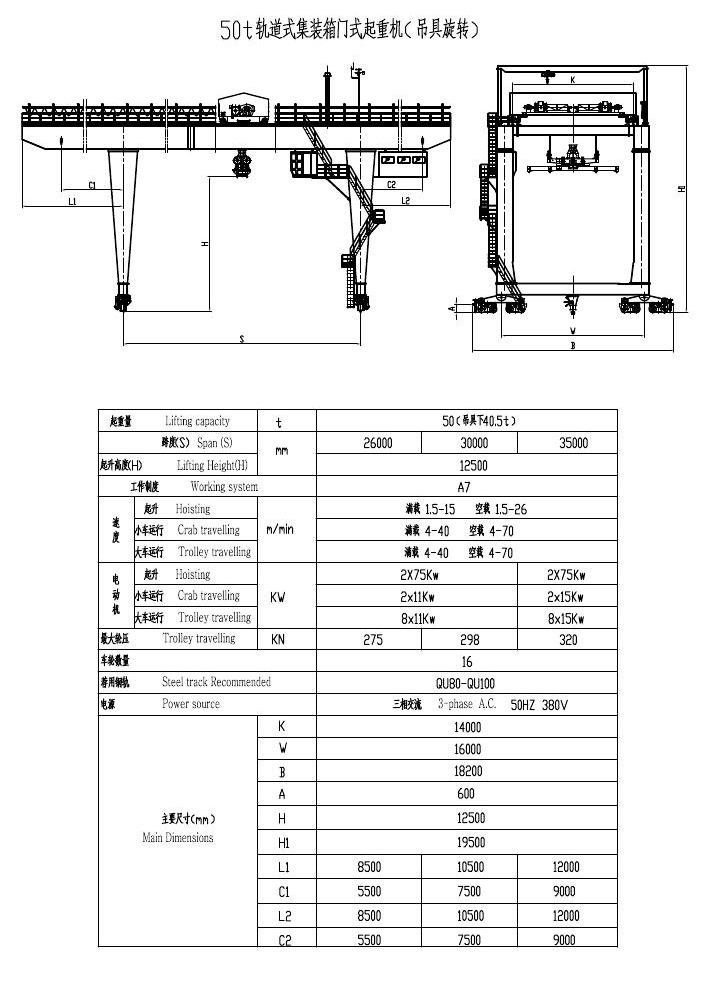 軌道式集裝箱門式起重機