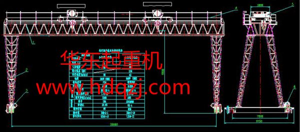 雙小車提梁機圖紙尺寸